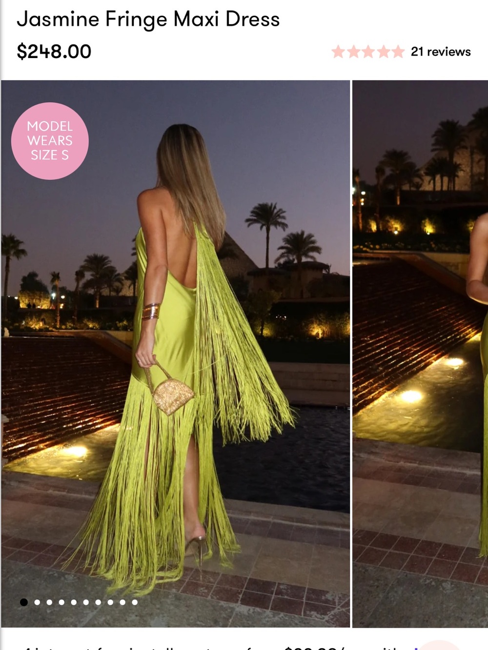 Show me your mumu green jasmine fringe dress